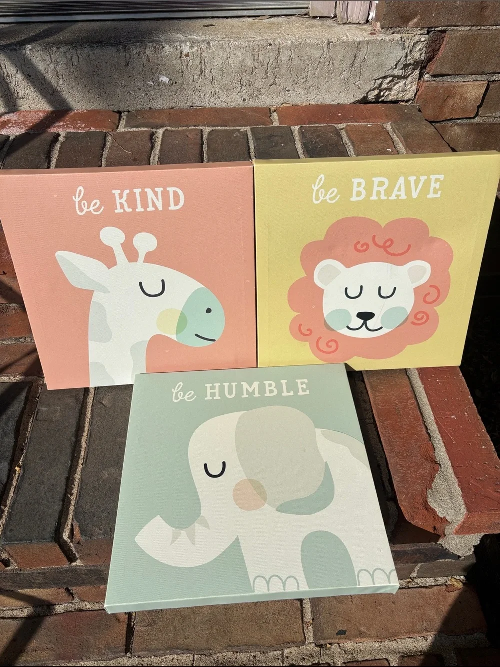 Nursery Wall Art Trio - Be Kind, Be Brave, Be Humble